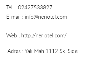 Neri Apart Hotel iletiim bilgileri